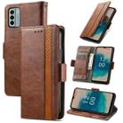 For Nokia G22 CaseNeo Splicing Dual Magnetic Buckle Leather Phone Case(Brown) - 1