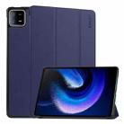 For Xiaomi Pad 6 / Pad 6 Pro ENKAY Tri-fold Custer Texture Leather Stand Smart Case(Dark Blue) - 1