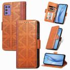 For ZTE Libero 5G III Grid Leather Flip Phone Case(Brown) - 1