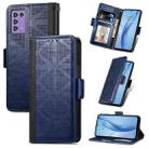 For ZTE Libero 5G III Grid Leather Flip Phone Case(Blue) - 1