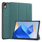 For Huawei MatePad 11 2023 ENKAY Tri-fold Custer Texture Leather Stand Smart Case(Dark Green) - 1