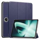 For OnePlus Pad / OPPO Pad 2 ENKAY Tri-fold Custer Texture Leather Stand Smart Case(Dark Blue) - 1