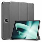 For OnePlus Pad / OPPO Pad 2 ENKAY Tri-fold Custer Texture Leather Stand Smart Case(Grey) - 1