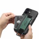 For iPhone 12 mini Suteni H13 Card Wallet Wrist Strap Holder PU Phone Case(Black) - 6