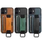 For iPhone 12 mini Suteni H13 Card Wallet Wrist Strap Holder PU Phone Case(Black) - 7