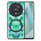 For Honor Magic5 Pro Colored Drawing Leather Skin Magnetic Back Cover Phone Case(Emerald) - 1