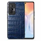 For vivo X70 Crocodile Grain Leather Back Cover Phone Case(Blue) - 1