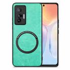 For vivo X70 Solid Color Skin-feel Leather Back Cover Magsafe Phone Case(Green) - 1