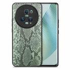 For Honor Magic5 Pro Snakeskin Leather Back Cover Phone Case(Green) - 1