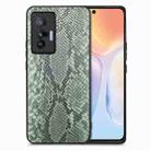 For vivo X70 Snakeskin Leather Back Cover Phone Case(Green) - 1