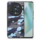 For Honor Magic5 Pro Camouflage Leather Back Cover Phone Case(Blue) - 1