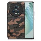 For Honor Magic5 Pro Camouflage Leather Back Cover Phone Case(Brown) - 1