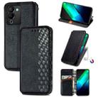 For Infinix Note 12 G96 Cubic Grid Pressed Magnetic Leather Phone Case(Black) - 1