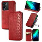 For Infinix Note 12 G96 Cubic Grid Pressed Magnetic Leather Phone Case(Red) - 1