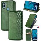 For Kyocera Android One S10 Cubic Grid Pressed Magnetic Leather Phone Case(Green) - 1