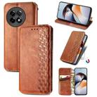 For OnePlus Ace 2 Cubic Grid Pressed Magnetic Leather Phone Case(Brown) - 1