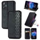 For Tecno Pova Neo 5G Cubic Grid Pressed Magnetic Leather Phone Case(Black) - 1
