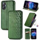 For Tecno Pova Neo 5G Cubic Grid Pressed Magnetic Leather Phone Case(Green) - 1