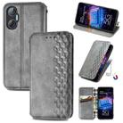For Tecno Pova Neo 5G Cubic Grid Pressed Magnetic Leather Phone Case(Gray) - 1