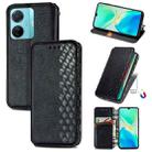 For vivo S15e Cubic Grid Pressed Magnetic Leather Phone Case(Black) - 1