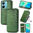 For vivo S15e Cubic Grid Pressed Magnetic Leather Phone Case(Green) - 1