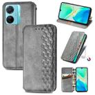 For vivo S15e Cubic Grid Pressed Magnetic Leather Phone Case(Gray) - 1