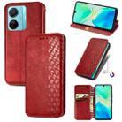 For vivo S15e Cubic Grid Pressed Magnetic Leather Phone Case(Red) - 1