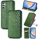 For Samsung Galaxy A34 5G Cubic Grid Pressed Magnetic Leather Phone Case(Green) - 1
