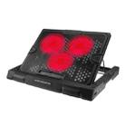 S300 3 Fan Adjustable Wind Speed Desktop Laptop Cooling Pad with Holder(Red) - 1