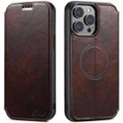 For iPhone 13 Pro Suteni J05 Leather Magnetic Magsafe Phone Case(Brown) - 1