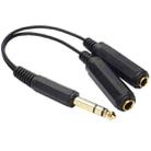 JUNSUNMAY 6.35mm 1/4 inch Male to Dual Female Stereo Audio Jack Adapter Cable, Length: 20cm - 1
