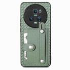 For Honor Magic5 Pro Wristband Kickstand Card Wallet Back Cover Phone Case with Tool Knife(Green) - 1