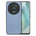 For Honor Magic5 Pro Carbon Fiber Texture Leather Back Cover Phone Case(Blue) - 1