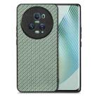 For Honor Magic5 Pro Carbon Fiber Texture Leather Back Cover Phone Case(Green) - 1