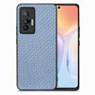 For vivo X70 Carbon Fiber Texture Leather Back Cover Phone Case(Blue) - 1