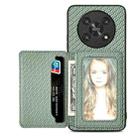 For Honor Magic4 Lite Carbon Fiber Magnetic Card Bag Phone Case(Green) - 1