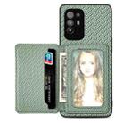 For OPPO A94 5G Carbon Fiber Magnetic Card Bag Phone Case(Green) - 1