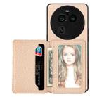 For OPPO Find X6 Pro Carbon Fiber Magnetic Card Bag Phone Case(Khaki) - 1