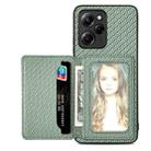 For Xiaomi Poco X5 Pro Carbon Fiber Magnetic Card Bag Phone Case(Green) - 1