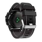 For Garmin Tactix 7 Pro 26mm Sewing Leather Steel Buckle Watch Band(Black) - 1