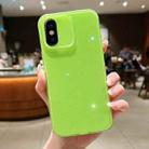 For iPhone X / XS Jelly Glitter Solid Color TPU Phone Case(Fluorescent Green) - 1