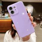 For iPhone 12 Jelly Glitter Solid Color TPU Phone Case(Purple) - 1