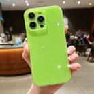 For iPhone 12 Pro Jelly Glitter Solid Color TPU Phone Case(Fluorescent Green) - 1