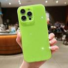 For iPhone 13 Pro Jelly Glitter Solid Color TPU Phone Case(Fluorescent Green) - 1