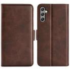 For Samsung Galaxy A24 4G / 5G Dual-side Magnetic Buckle Leather Phone Case(Brown) - 1