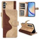 For Samsung Galaxy A24 4G / 5G Stitching Horizontal Flip Leather Phone Case(Yellow) - 1