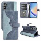 For Samsung Galaxy A24 4G / 5G Stitching Horizontal Flip Leather Phone Case(Blue) - 1