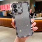 For iPhone 12 Diamond Gradient Glitter Plated TPU Phone Case(Black) - 1