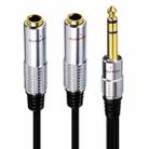 JUNSUNMAY 6.35mm Male to Dual 6.35mm Female Stereo Audio Adapter, Length: 0.2m - 1