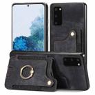 For Samsung Galaxy S20 Retro Skin-feel Ring Multi-card Wallet Phone Case(Black) - 1
